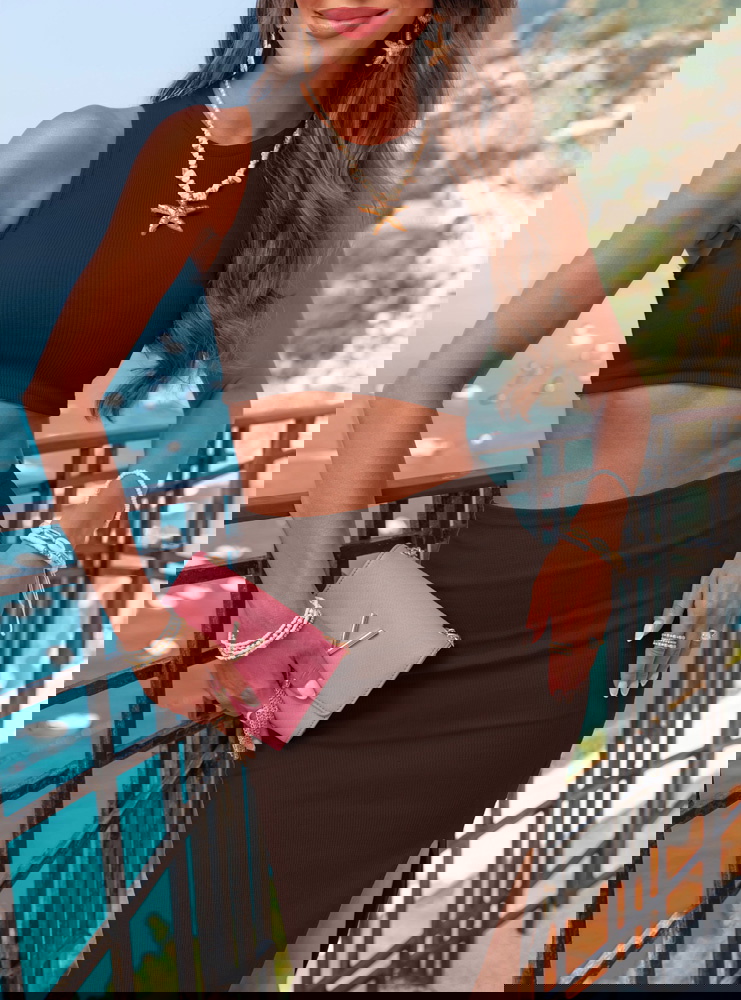 Czekoladowy prążkowany komplet...