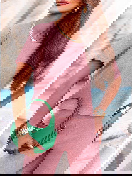 Komplet prążkowany bluzka i... 2