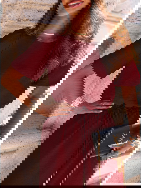 Bordowy komplet bluzka i... 2