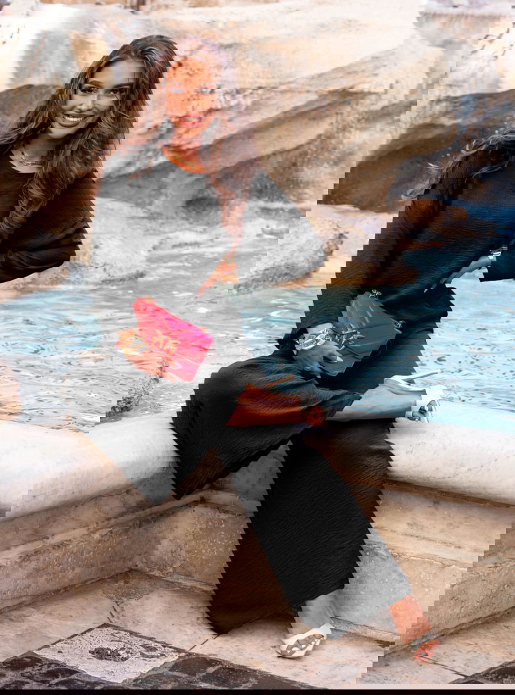 Czarny komplet bluzka i spodnie Aspazja