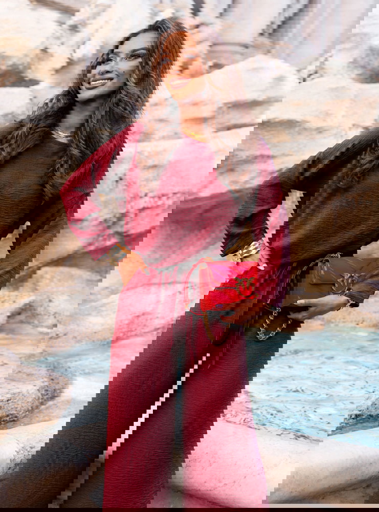 Bordowy komplet bluzka i spodnie Aspazja