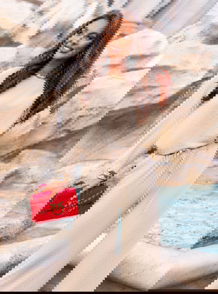 Beżowy komplet bluzka i spodnie Aspazja