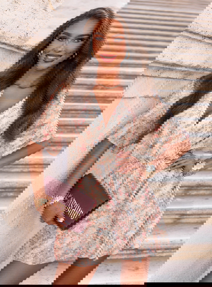 Wzorzysty kombinezon jak sukienka z...