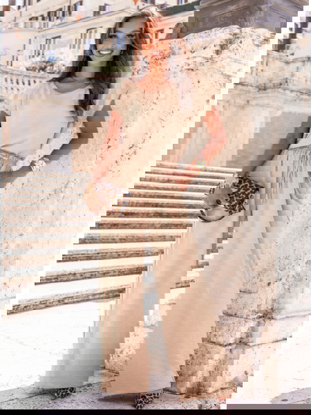 Beżowy komplet bluzka z... 2