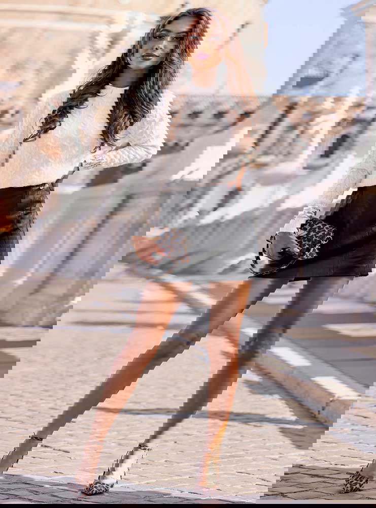 Sweter z warkoczowymi splotami Yeanne...