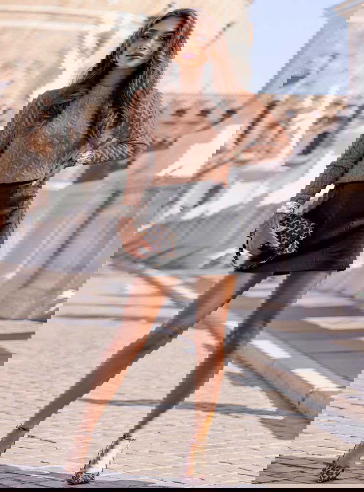 Sweter z warkoczowymi splotami Yeanne...