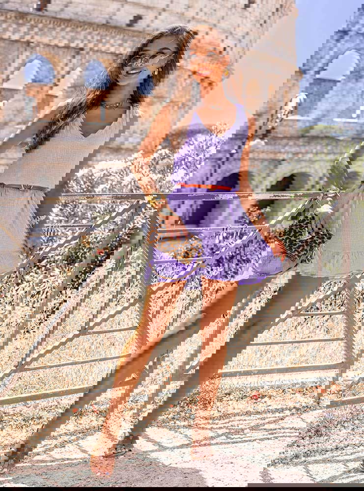 Liliowa muślinowa sukienka na...