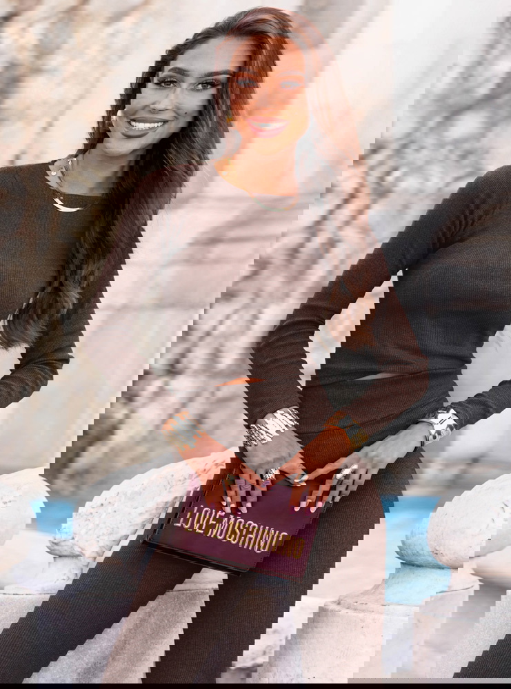 Czekoladowy prążkowany komplet...