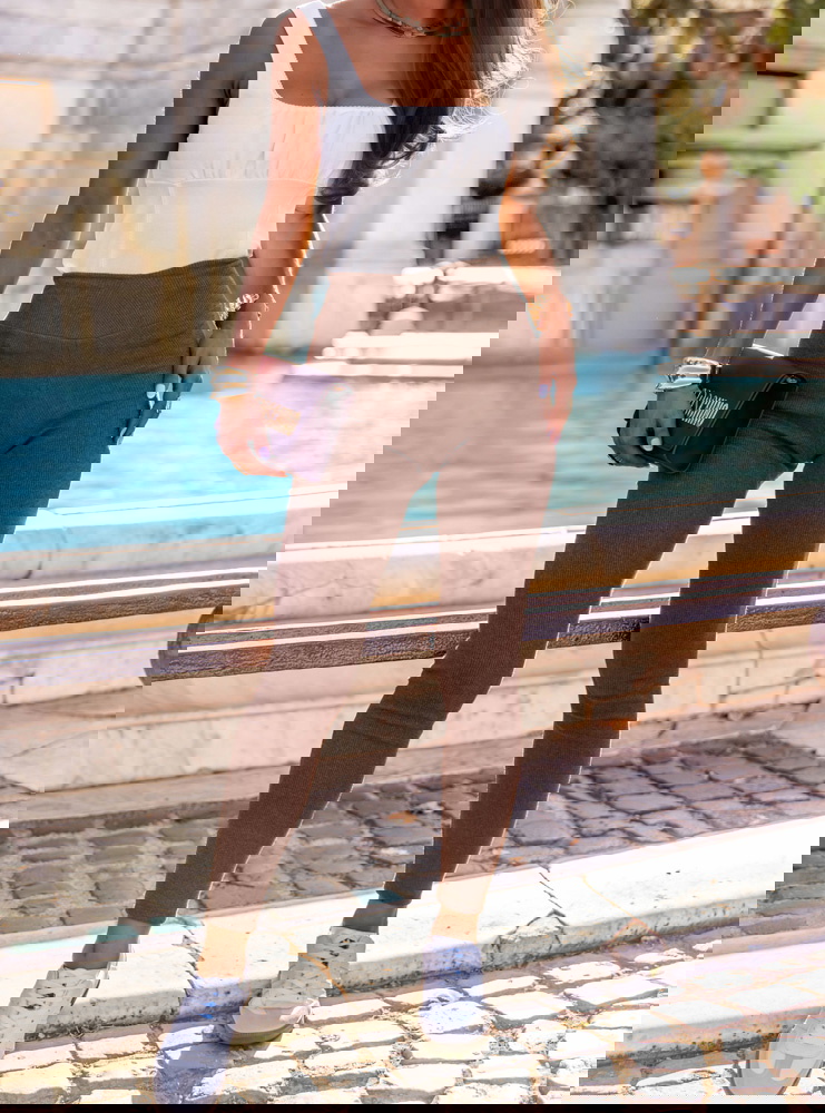 Prążkowane dopasowane legginsy Havena...