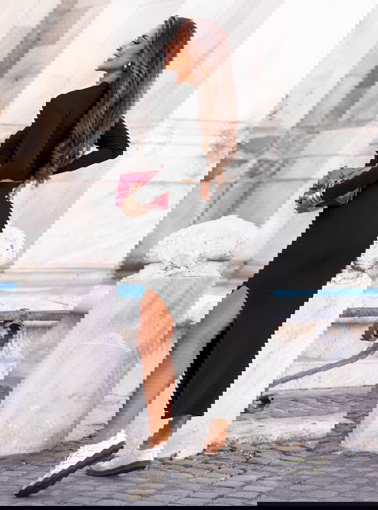 Czarny prążkowany komplet...