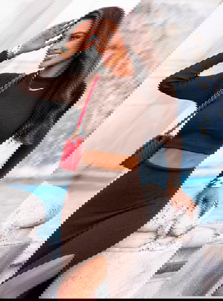 Czekoladowy prążkowany komplet...