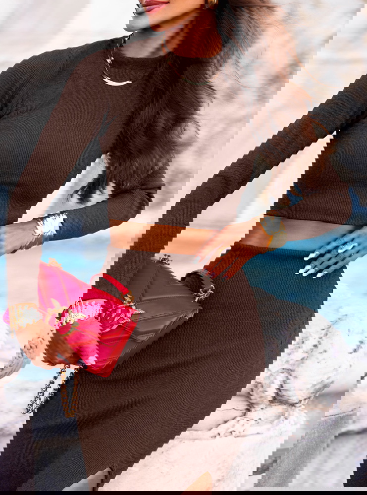 Czekoladowy prążkowany komplet...