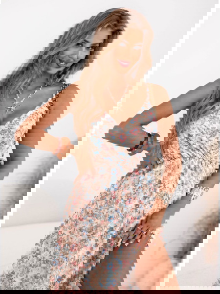 Wzorzysta sukienka maxi z... 2