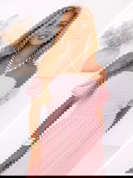 Pudrowa muślinowa sukienka... 2