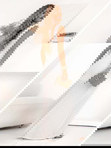 Biała długa cekinowa... 2