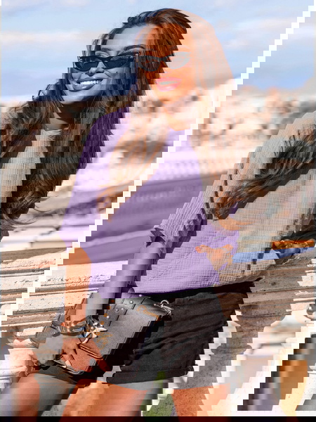 Liliowa muślinowa bluza... 2