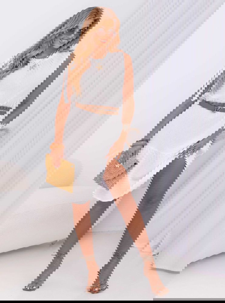 Biała muślinowa sukienka mini Fabrinaa