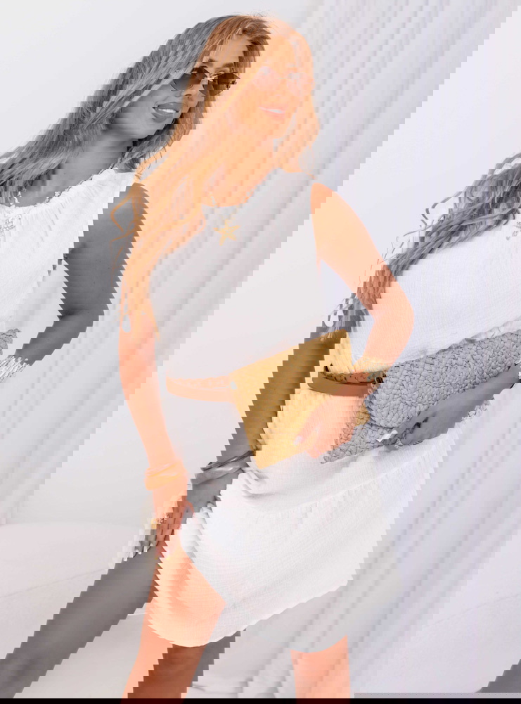 Biała muślinowa sukienka mini Fabrinaa