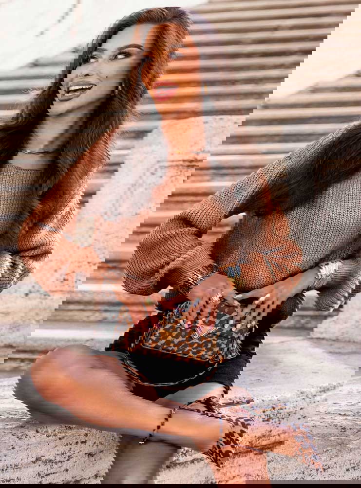 Sweter z wiązaniem na plecach Maenrie...