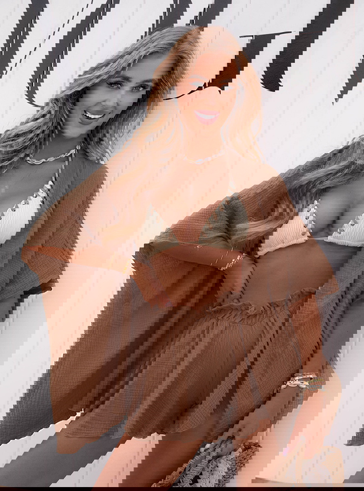 Muślinowy komplet narzutka + spodenki...