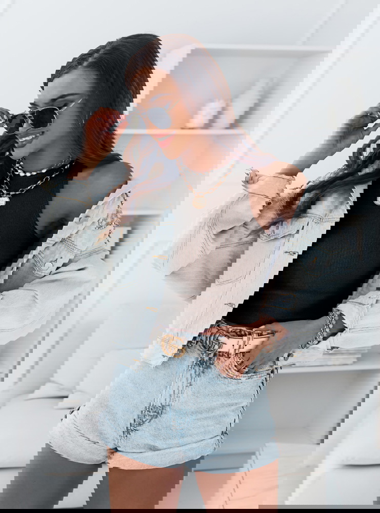 Czekoladowy top na ramiączka Natalee