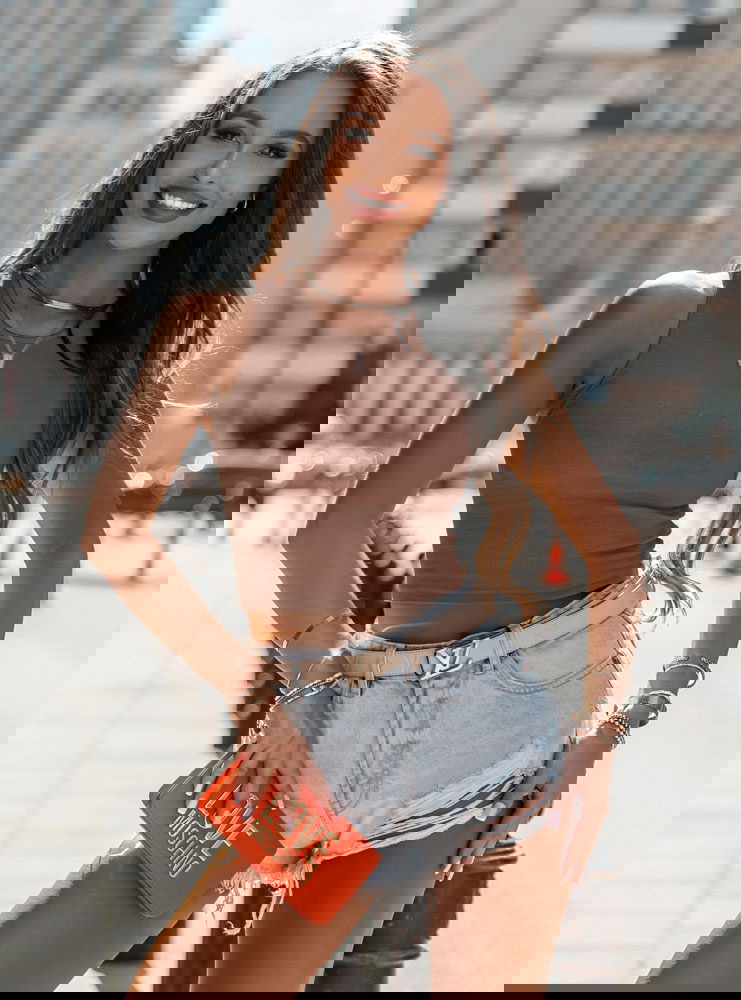 Top na ramiączka Cristii - mocha mousse