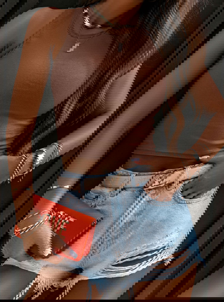 Top na ramiączka Cristii - mocha mousse