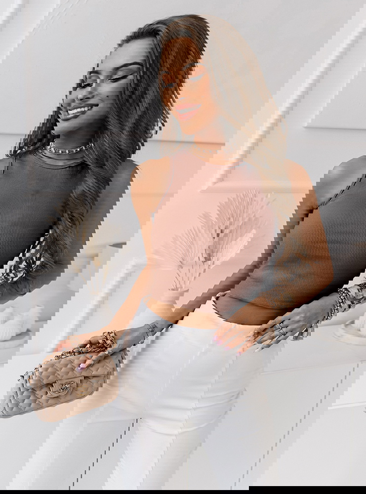 Top na ramiączka Chaina - mocha mousse