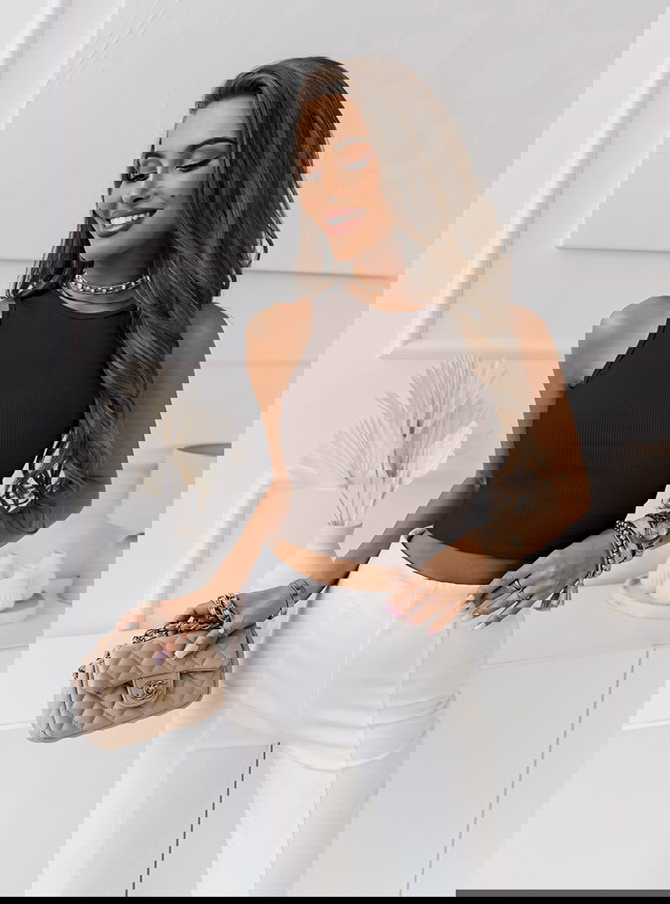 Czekoladowy top na ramiączka Chaina