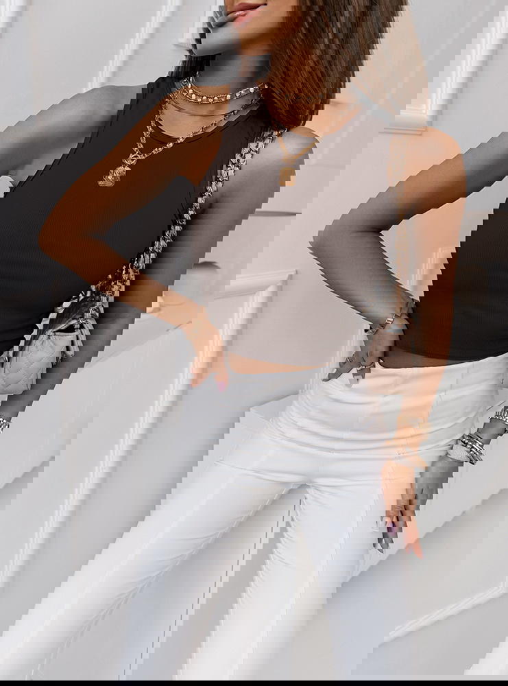 Czekoladowy top na ramiączka Chaina