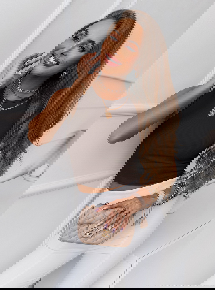 Czekoladowy top na ramiączka Chaina