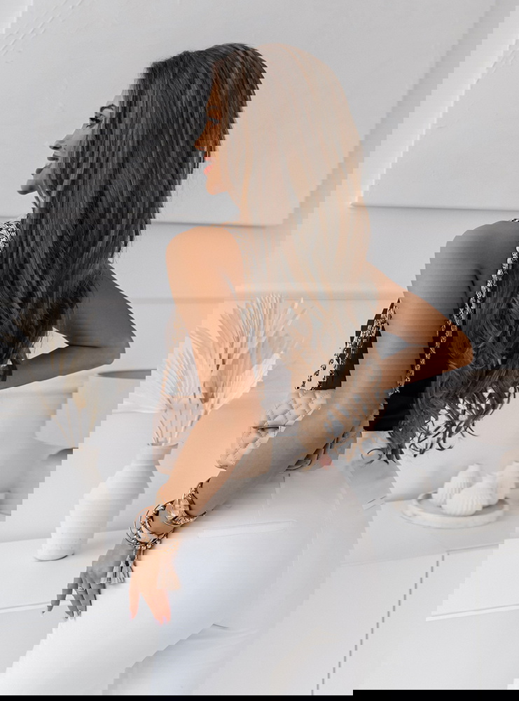 Czekoladowy top na ramiączka Chaina