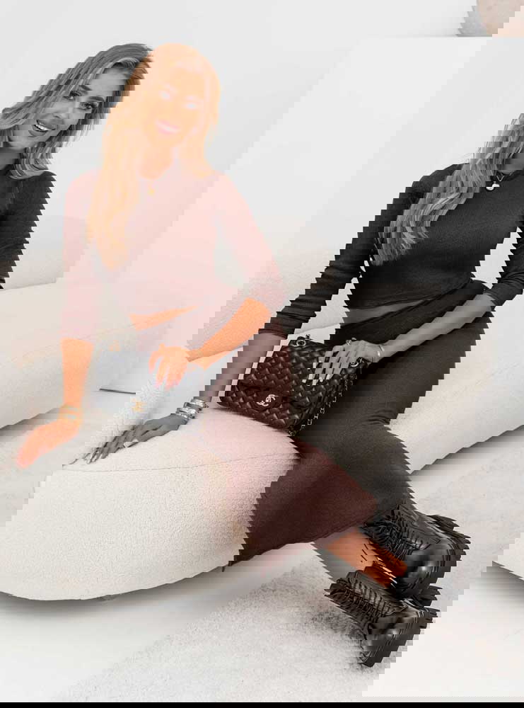 Czekoladowy prążkowany komplet...