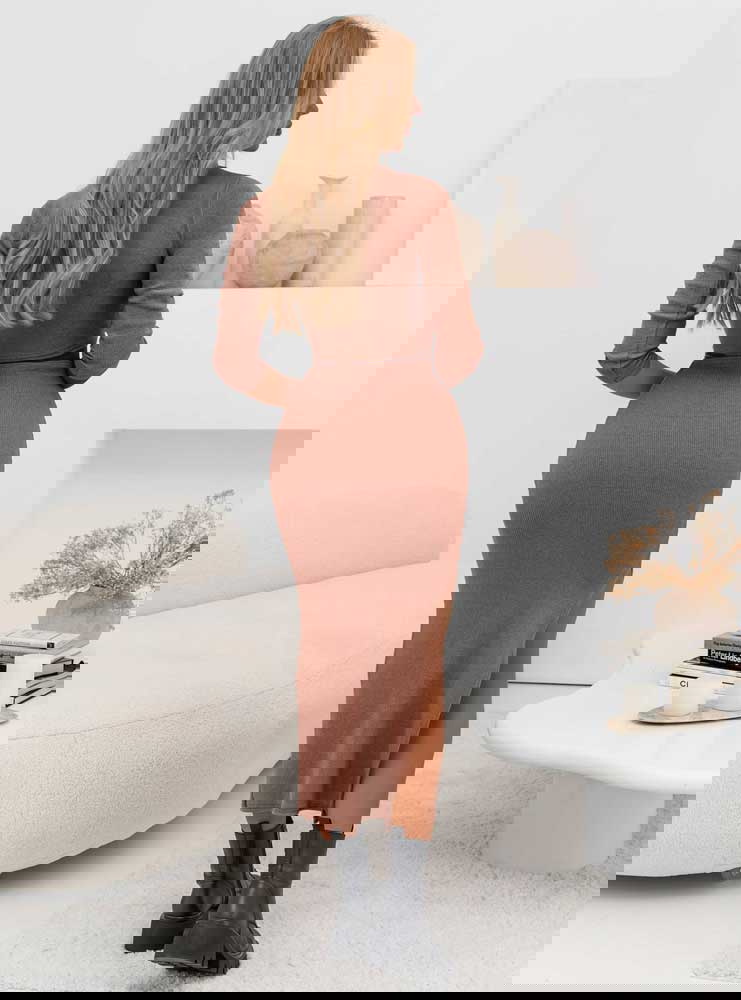 Prążkowany komplet top+spódnica z...