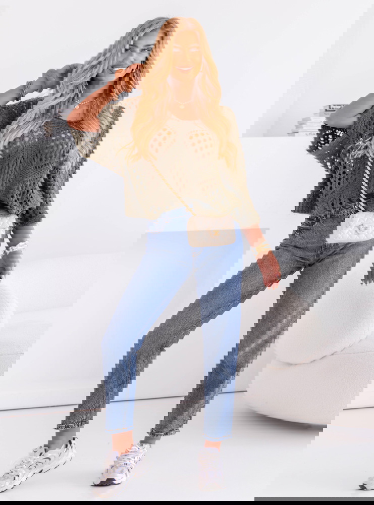 Ażurowy sweter oversize Citlalic - khaki