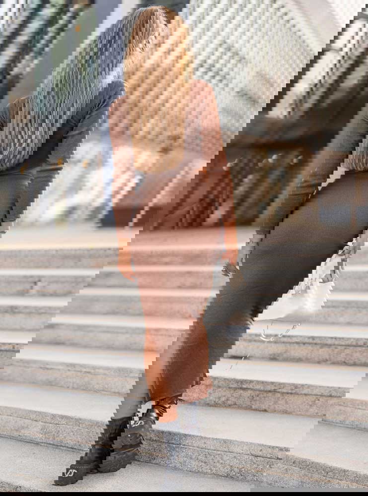 Prążkowany komplet top+spódnica z...