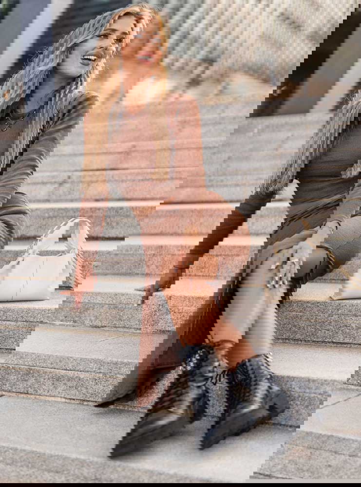 Prążkowany komplet top+spódnica z...