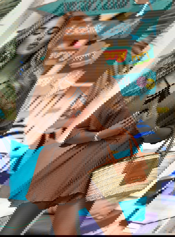 Muślinowy komplet narzutka + spodenki...