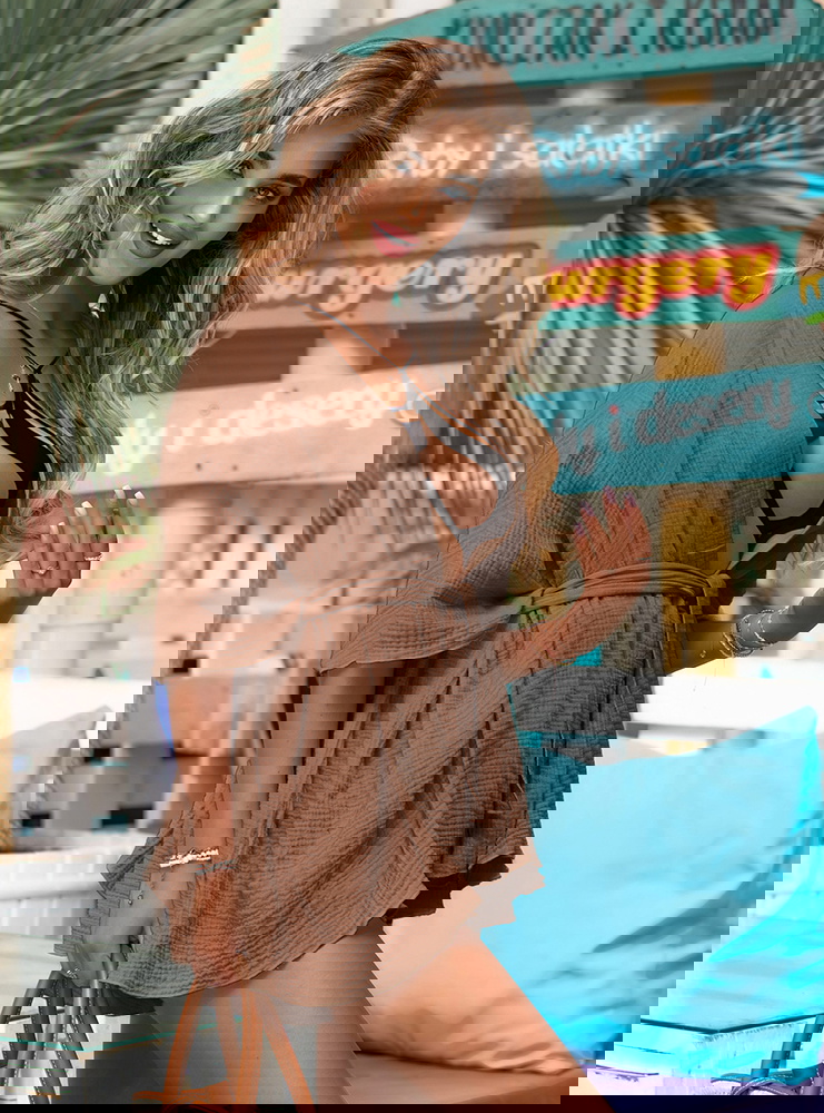 Muślinowy komplet narzutka + spodenki...