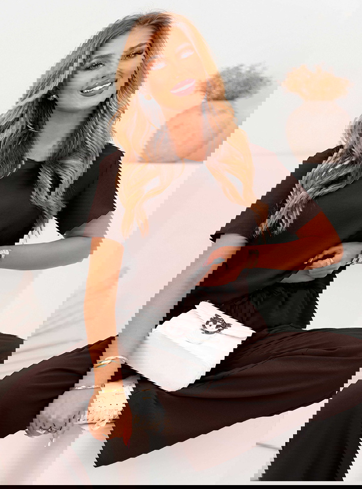 Czekoladowy komplet bluzka z krótkim...