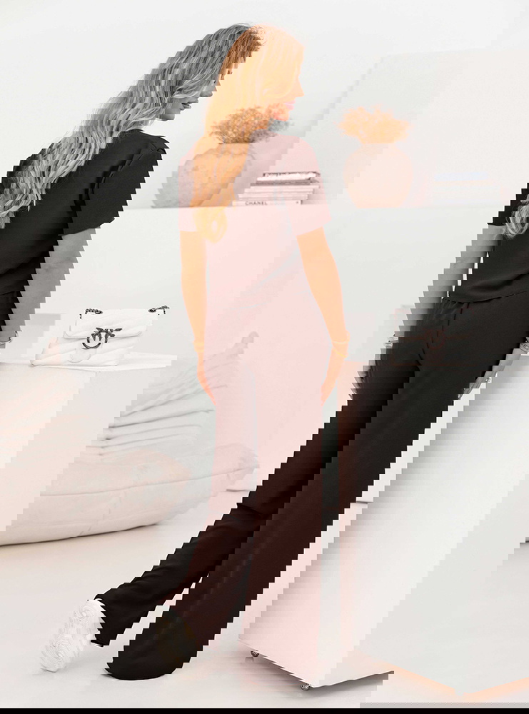 Czekoladowy komplet bluzka z krótkim...