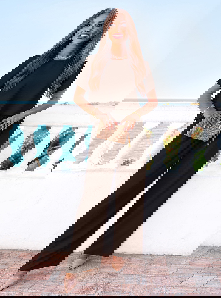 Czekoladowy komplet bluzka z krótkim...