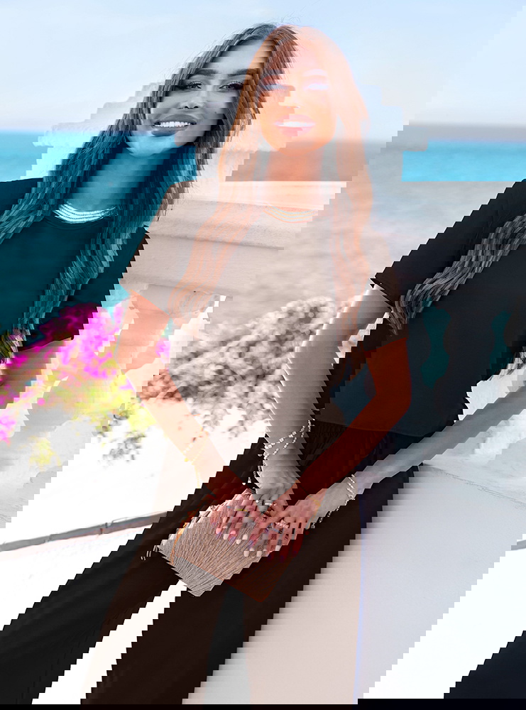 Czekoladowy komplet bluzka z krótkim...