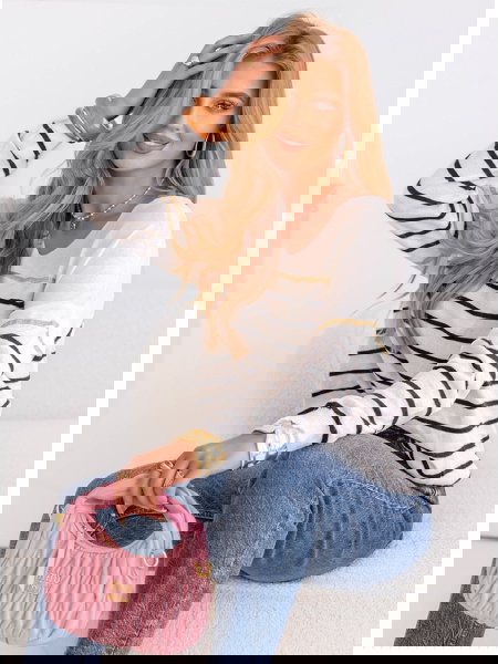 Biały sweter w paski Chinyere 2