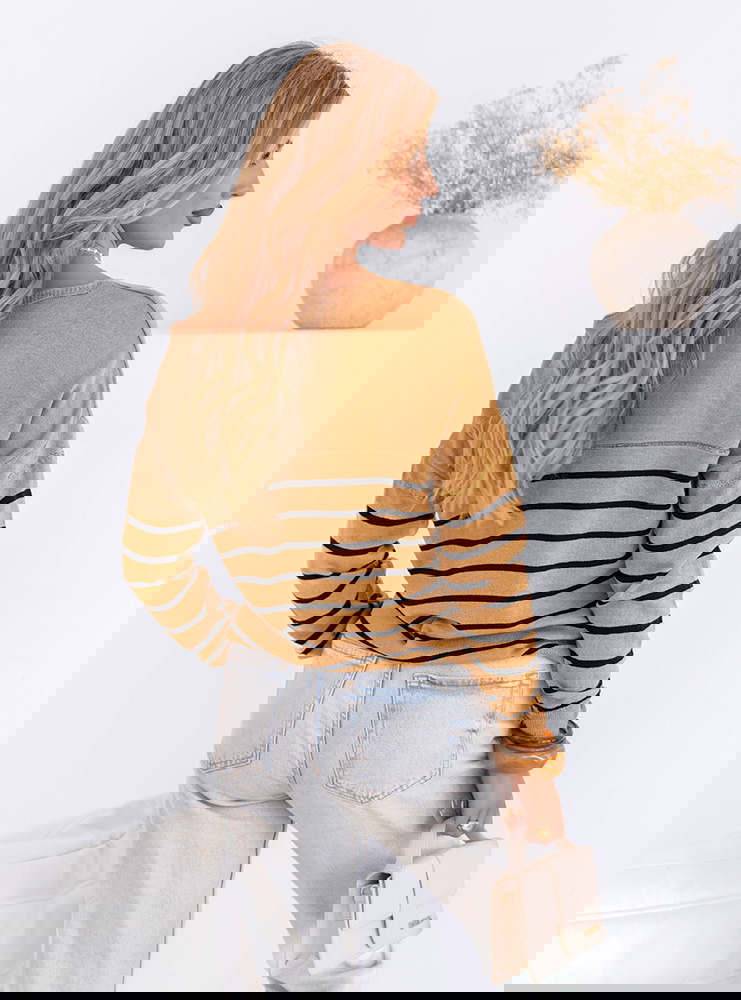 Sweter w paski Chinyere - mocha mousse