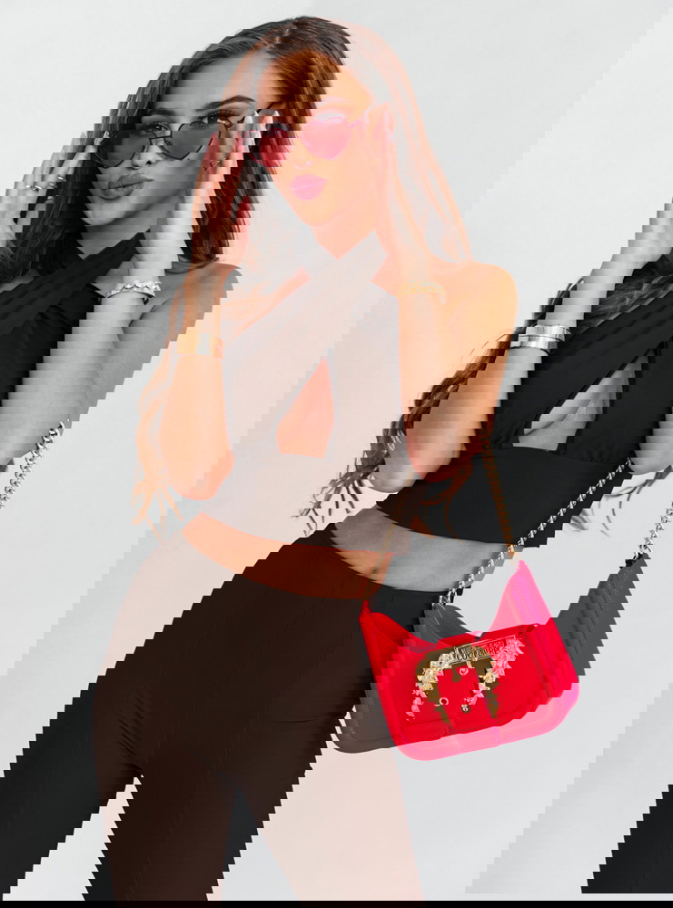 Czekoladowe spodnie typu dzwony z...