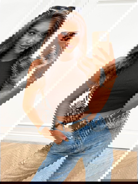 Czekoladowy prążkowany top...