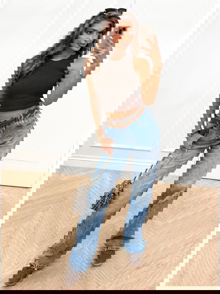 Czekoladowy prążkowany top... 2