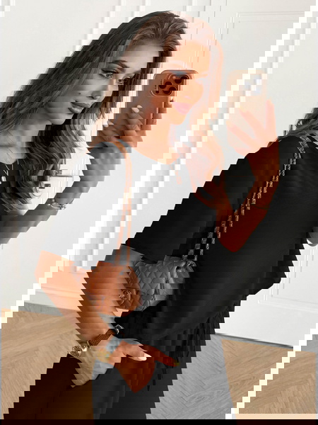 Czarny komplet bluzka z... 2