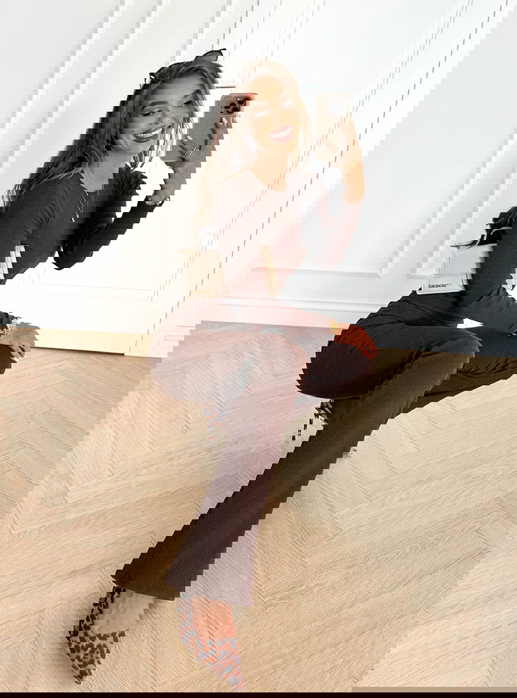 Czekoladowy prążkowany komplet...